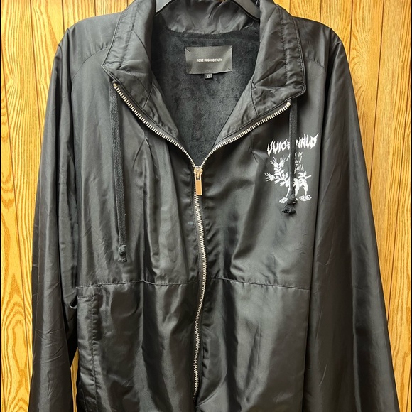 Rose In Good Faith X Juice Wrld Limited Suede Lined Bomber Jacket in Black - Picture 2 of 7